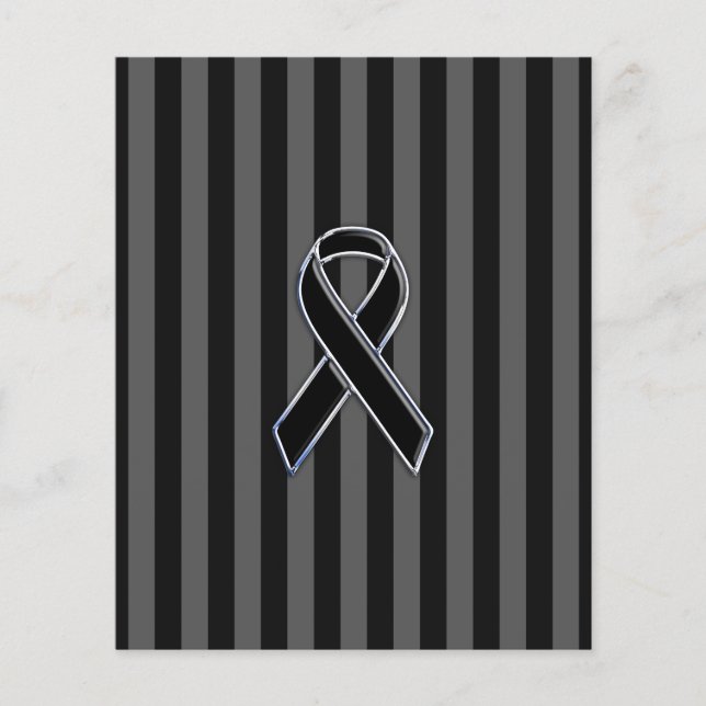 Flyer Conciencia de la cinta negra cromada con estilo (Frente)