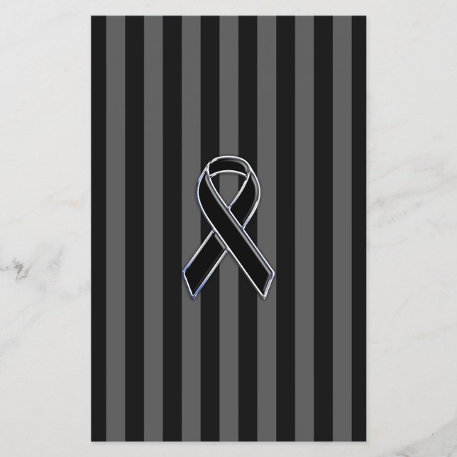 Flyer Conciencia de la cinta negra cromada con estilo (Frente)