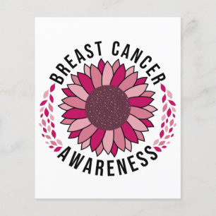 Flyer Concienciación sobre el cáncer de mama Apoyo Flor