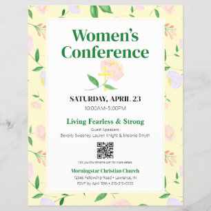 Flyer Conferencia floral de primavera para mujeres