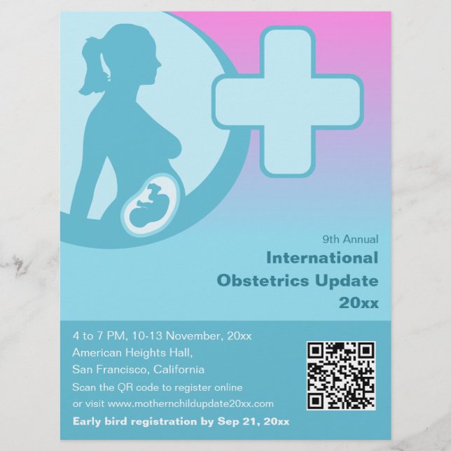 Flyer Conferencia médica de obstetricia y ginecología (Frente)