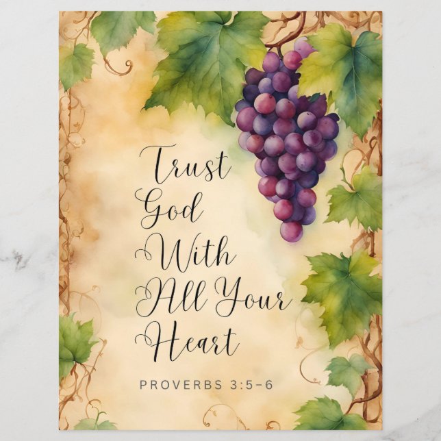 Flyer Confía en Dios con Todo tu Corazón Proverbios 3:5- (Frente)