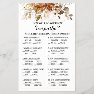 Flyer ¿Conoces bien la tarjeta del juego Bride Fall Show