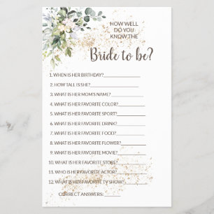 Flyer ¿Conoces la tarjeta de juego Bride Herbal Shower
