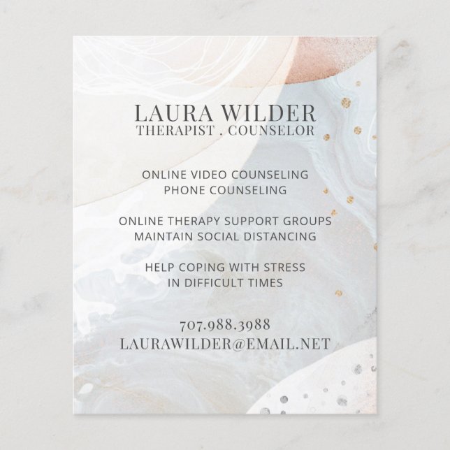 Flyer Consejero Terapéutico En Línea O Por Teléfono (Frente)