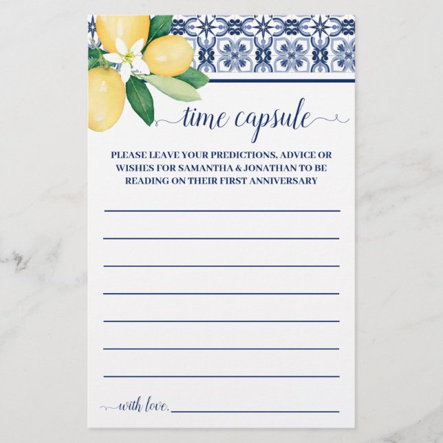 Flyer Consejo de Cápsula de Tiempo Mediterráneo para tar (Frente)