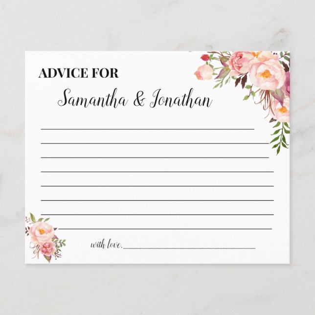 Flyer Consejo de flores rosadas para tarjeta de ducha de (Frente)