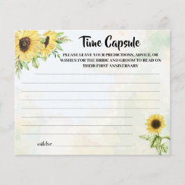 Flyer Consejo de la cápsula del tiempo girasol tarjeta d
