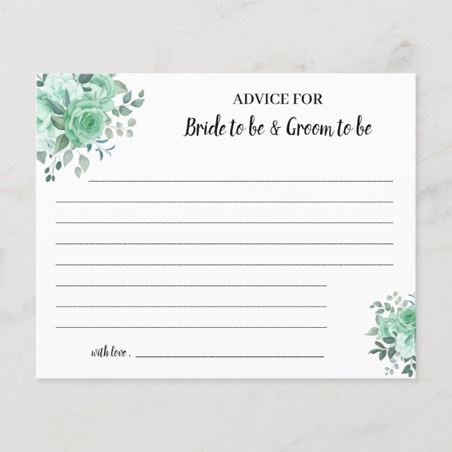 Flyer Consejo de Rosas verdes para tarjeta de ducha matr (Frente)