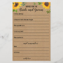 Consejo De Sunflowers Para La Novia Y La Tarjeta G