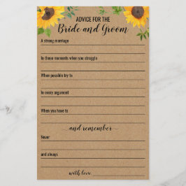 Flyer Consejo De Sunflowers Para La Novia Y La Tarjeta G