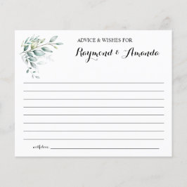 Flyer Consejo y deseos para tarjeta de ducha nupcial