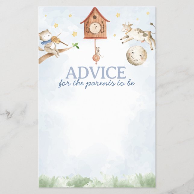 Flyer Consejos De Baby Shower De Nursery Rhyme Para Padr (Frente)