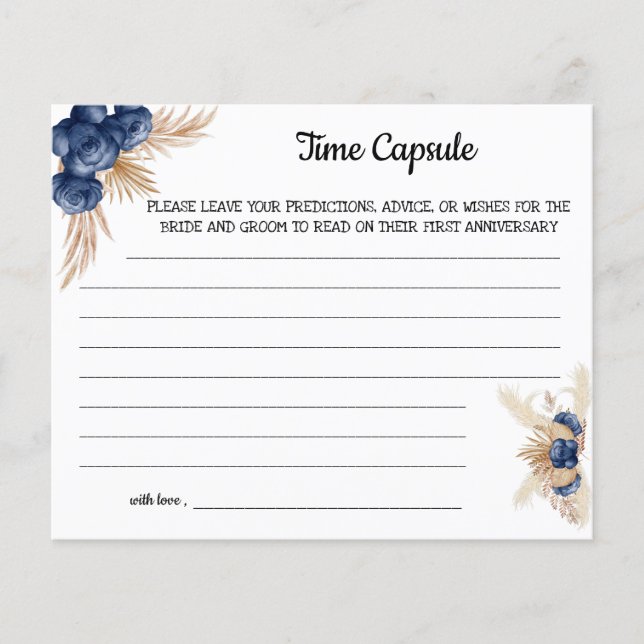 Flyer Consejos de la cápsula de tiempo BlueFlowers Tarje (Frente)
