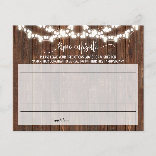 Flyer Consejos de la cápsula de tiempo para tarjeta Rúst (Frente)