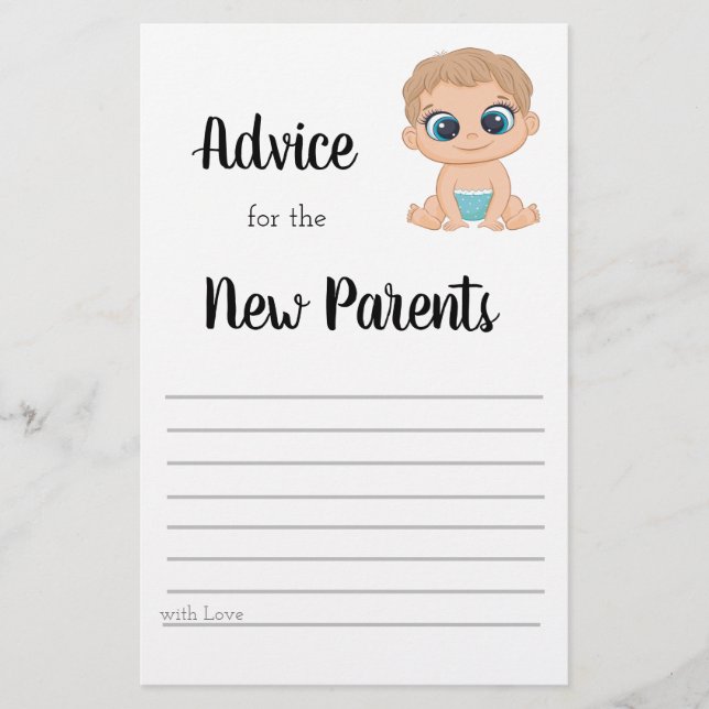 Flyer Consejos para el niño bebé de los nuevos padres (Frente)