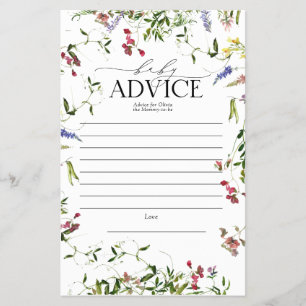 Flyer Consejos para padres de Summer Wildflower Baby Sho