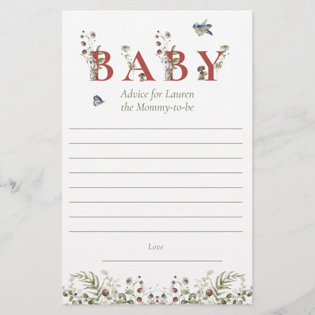 Flyer Consejos para padres de Wildflower Strawberry Baby (Frente)