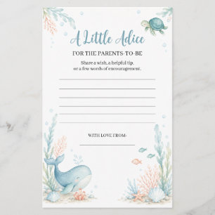 Flyer Consejos para padres en Baby Shower Bajo el Mar 
