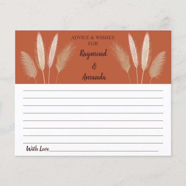 Flyer Consejos y deseos para la pareja | Tarjeta de duch (Frente)