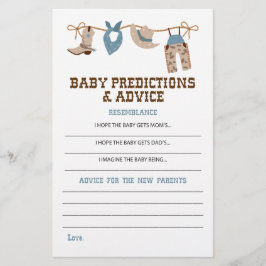 Flyer Consejos y predicciones para baby shower de vaquer