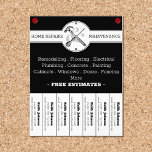 Flyer Construcción profesional Handyman Black Modern<br><div class="desc">Hinchero Black Modern Professional Construction Flyer. Sencilla,  elegante y profesional apariencia de vintage,  reparación de casas y tarjeta de mantenimiento. Ideal para los Handymen o el negocio de las construcciones. ¡La información detrás es completamente personalizable! ¿Necesitas ayuda? Envíame un mensaje a Zazzle o envíame un correo electrónico a: perpetuallyperplexedonzazz@gmail.com</div>