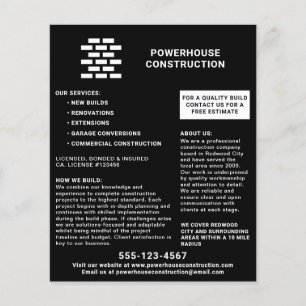 Flyer Constructor Patrón de ladrillo negro