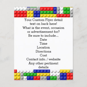 Flyer Construir Blocks Primarios de color Cumpleaños/Fie