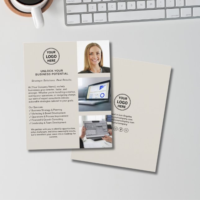 Flyer Consultoría de Logotipos Modernos  (Create your own Modern Logo Consultant Business Flyer)