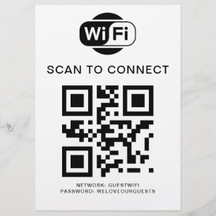 Flyer Contraseña de Wifi Análisis de código QR para co