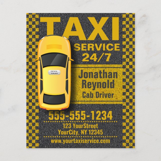 Flyer Controlador de taxi comercial de servicio de taxi  (Frente)