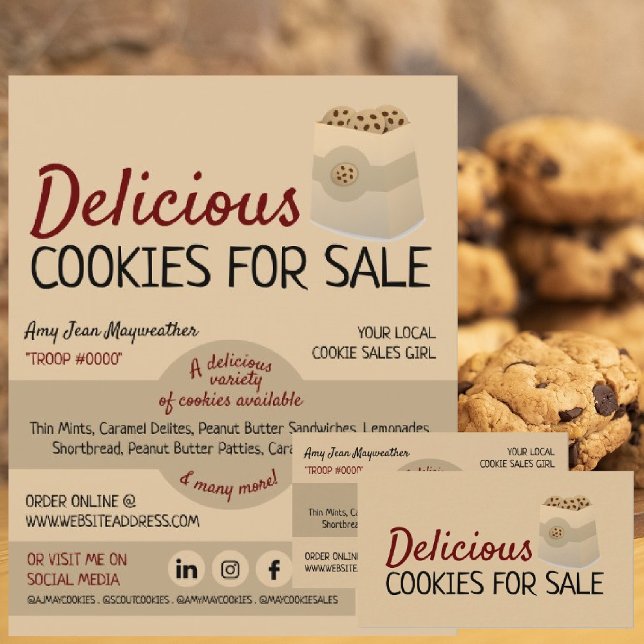 Flyer Cookies en bolsa, recaudación de fondos de ventas  (Subido por el creador)