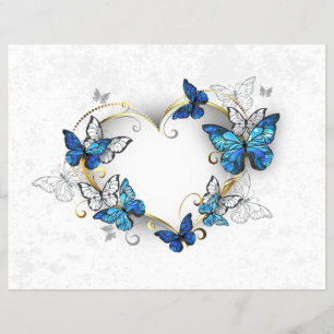 Flyer Corazón de joyas con mariposas Morfo