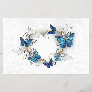 Flyer Corazón de joyas con mariposas Morfo