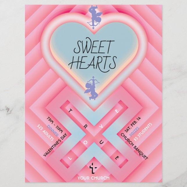 Flyer Corazón de Origami X Corazones dulces (Frente)