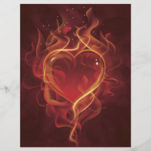 Flyer Corazón en llamas fuego rojo oscuro llama corazón 