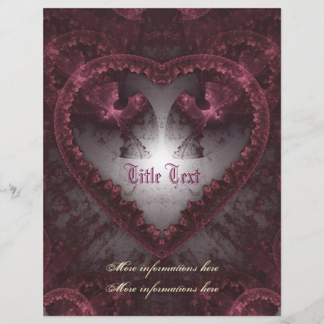 Flyer Corazón gótico púrpura 001 (Frente)
