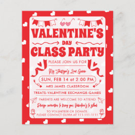 Flyer Corazones Feliz Día de San Valentín Patrón de Amor