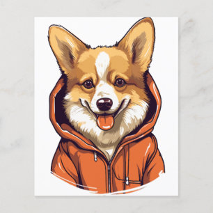 Flyer Corgi Divertido con Sudadera