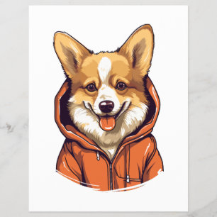 Flyer Corgi Divertido con Sudadera