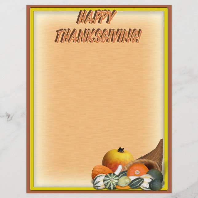 Flyer Cornucopia con Fall Gourds (Frente)