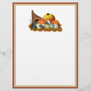 Flyer Cornucopia con Fall Gourds