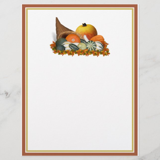 Flyer Cornucopia con Fall Gourds (Frente)