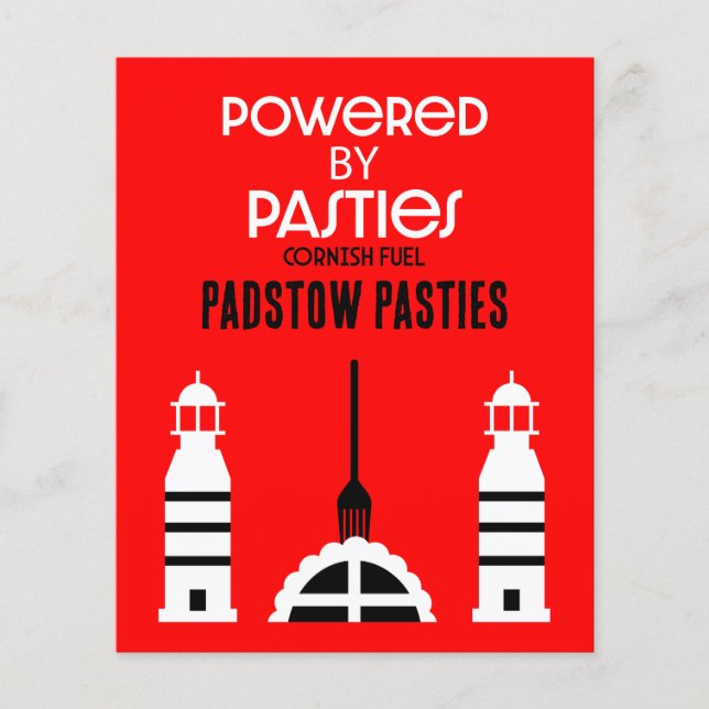 Flyer Cornwall Cornish prepara comida inglesa (Frente)