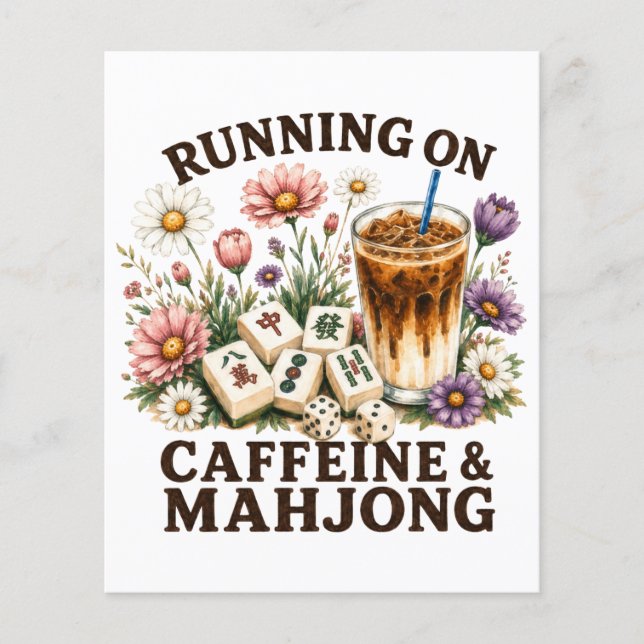 Flyer Corriendo con cafeína y Mahjong (Frente)