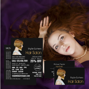 Flyer Corte de Pelo de Moda, Estilista de Pelo, Anuncio 