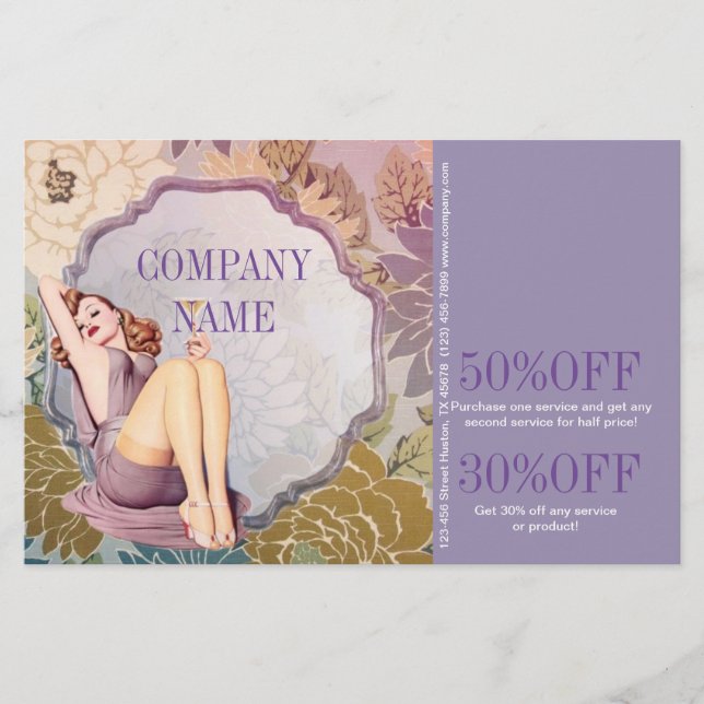 Flyer Cosmetólogo Maquillador de pelo Salón SPA (Frente)