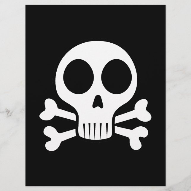 Flyer cráneo espeluznante sobre un fondo negro (Frente)