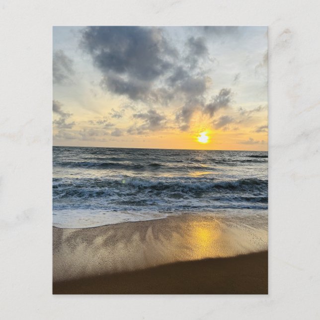 Flyer Crea tu propia foto Un simple amanecer en la playa (Frente)