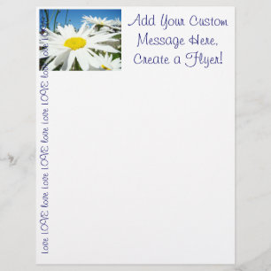 Flyer ¡Crea un Folleto! Flores de Margarita Blanca Perso